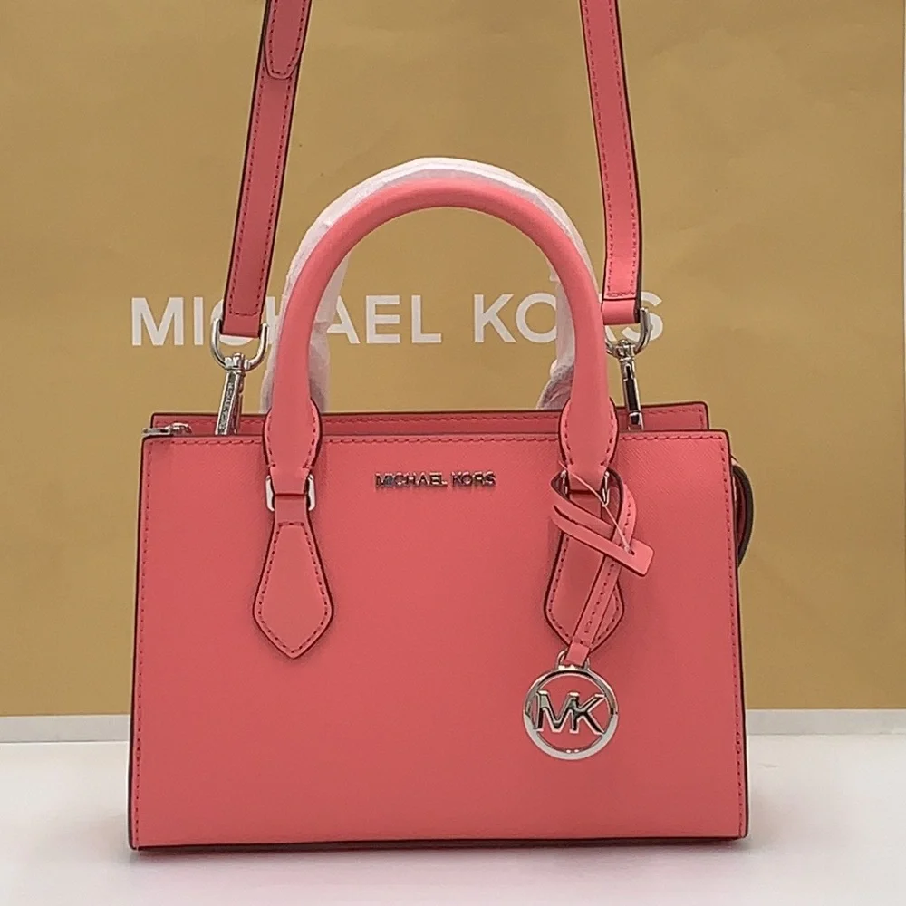 MICHAEL KORS SHEILA SMALL CENTER ZIP SATCHEL/ CROSSBODY TEA ROSE COLOR